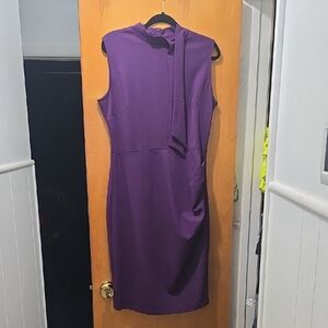 Miusol Purple Midi Dress with Bow Detail